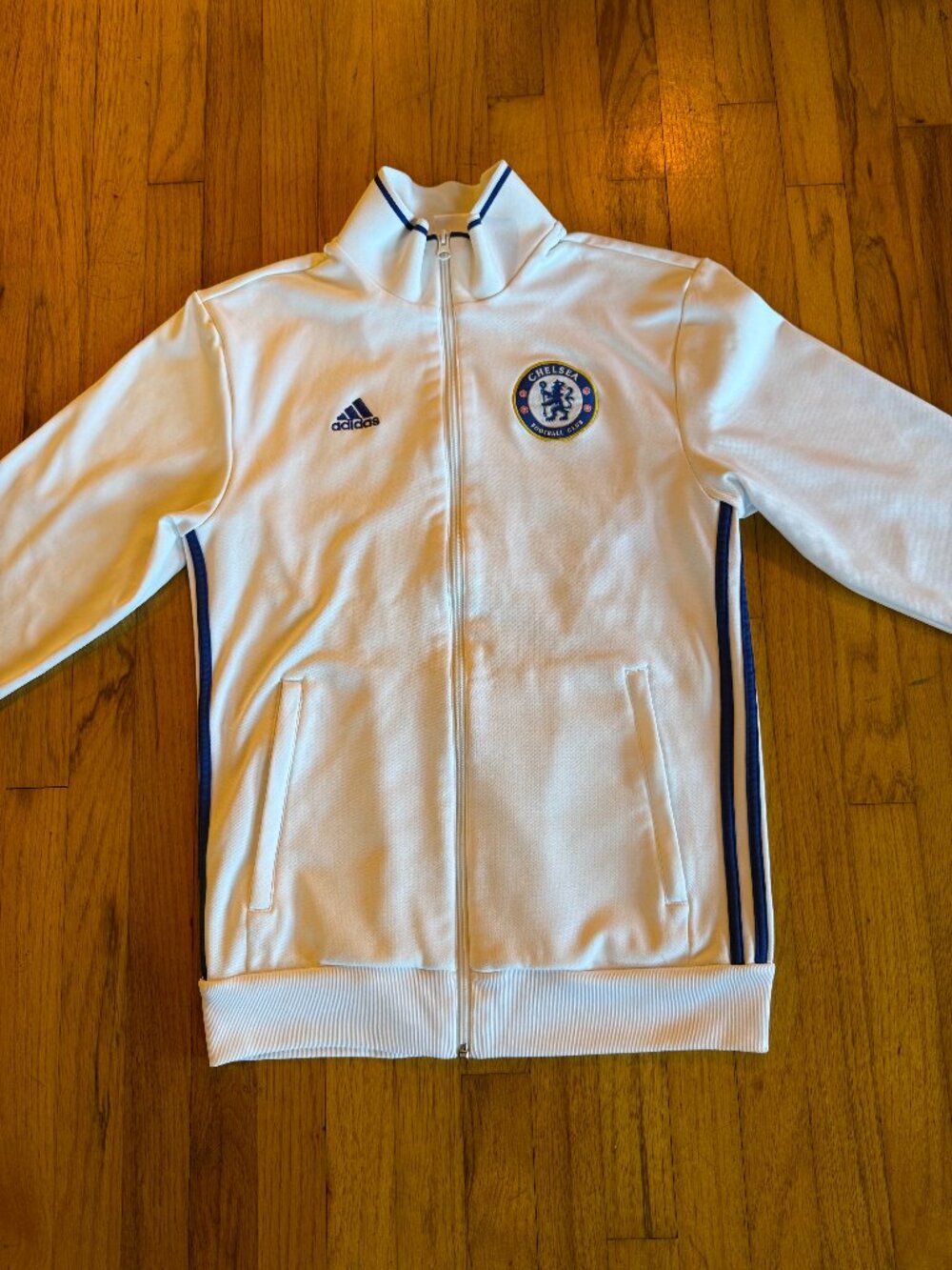 Adidas Chelsea FC Track Jacket - White/Blue, Men's Size S